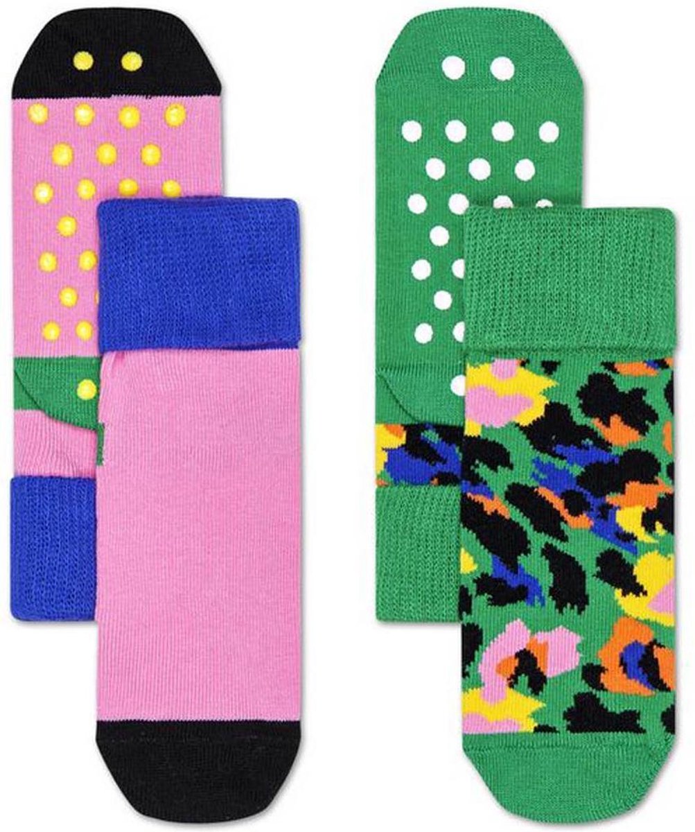 Happy Socks KLEO19-7500 2-Pack Leopard Anti-Slip Socks 12-24M