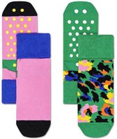 Happy Socks Sokken 2-Pack Leopard Anti-Slip Socks Groen Maat:12-24 mnd