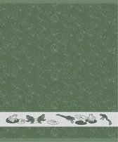 DDDDD Froggy Keukendoek - Set van 6 - Katoen - Botanische print - 50x55 cm - Badstof - Laurier