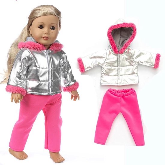 Vêtements de poupée - Convient pour Bébé Born - Manteau métallique Argent  et rose -... | bol.com