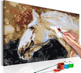 Doe-het-zelf op canvas schilderen - White Horse-60x40