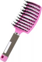 Anti klit Haarborstel - DE Haarborstel van dit moment - Antiklit Brush - Glansborstel - Tangle Brush - Beauty Brush - ROZE - Bestseller brush
