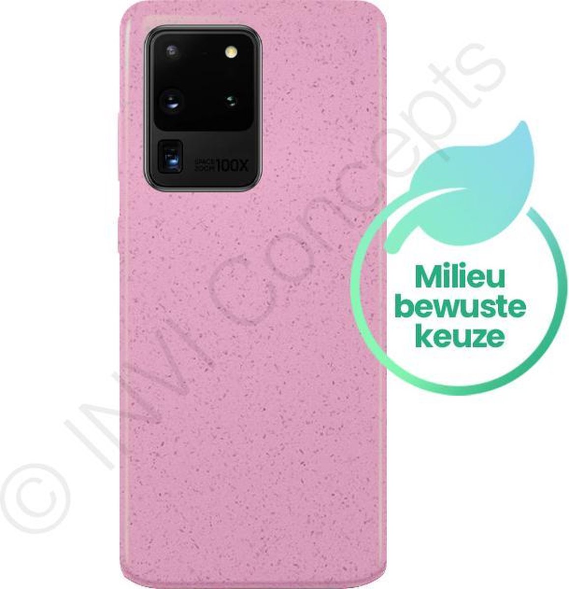 *PREMIUM* 100% duurzaam telefoonhoesje IN-VI® Samsung S20 Ultra (6.9) Roze