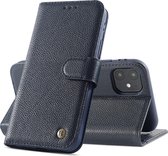 Echt Lederen Hoesje - Book Case Telefoonhoesje - Echt Leren Portemonnee Wallet Case - iPhone 11 - Navy