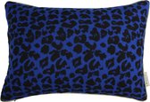 Wants&Needs Sierkussen Leopard Polyester Blauw 35 X 50