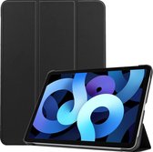 Hoes Geschikt voor iPad Air 2020 Hoes Book Case Hoesje Trifold Cover - Hoesje Geschikt voor iPad Air 4 2020 Hoesje Bookcase - Zwart