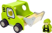 groene bulldozer | I'm Toy kiddy vehicle | houten voertuig - speelgoed | bulldozer | peuters en kleuters