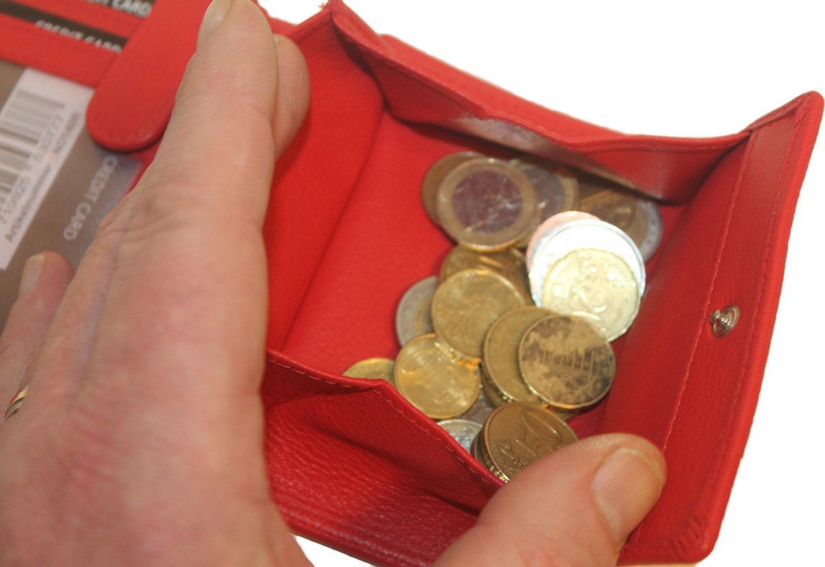 OI rode leren billfold hoog model met wiener schachtel / uitgebreide portemonnee voor veel pasjes met vierkant vouwbakje voor muntgeld / anti skim / beurs met schudbak / rood leer / 149R