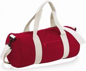 Bagbase Gewoon Varsity Barrel / Duffle Bag (20 Liter) (Klassiek rood/wit)