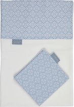 Pericles Wieglaken En Sloop 75 X 110 Cm Katoen Wit/blauw