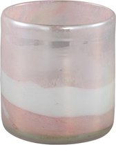 PTMD Theelicht Demia Lightroze oil glass rond S 9 X 9 X 8,5