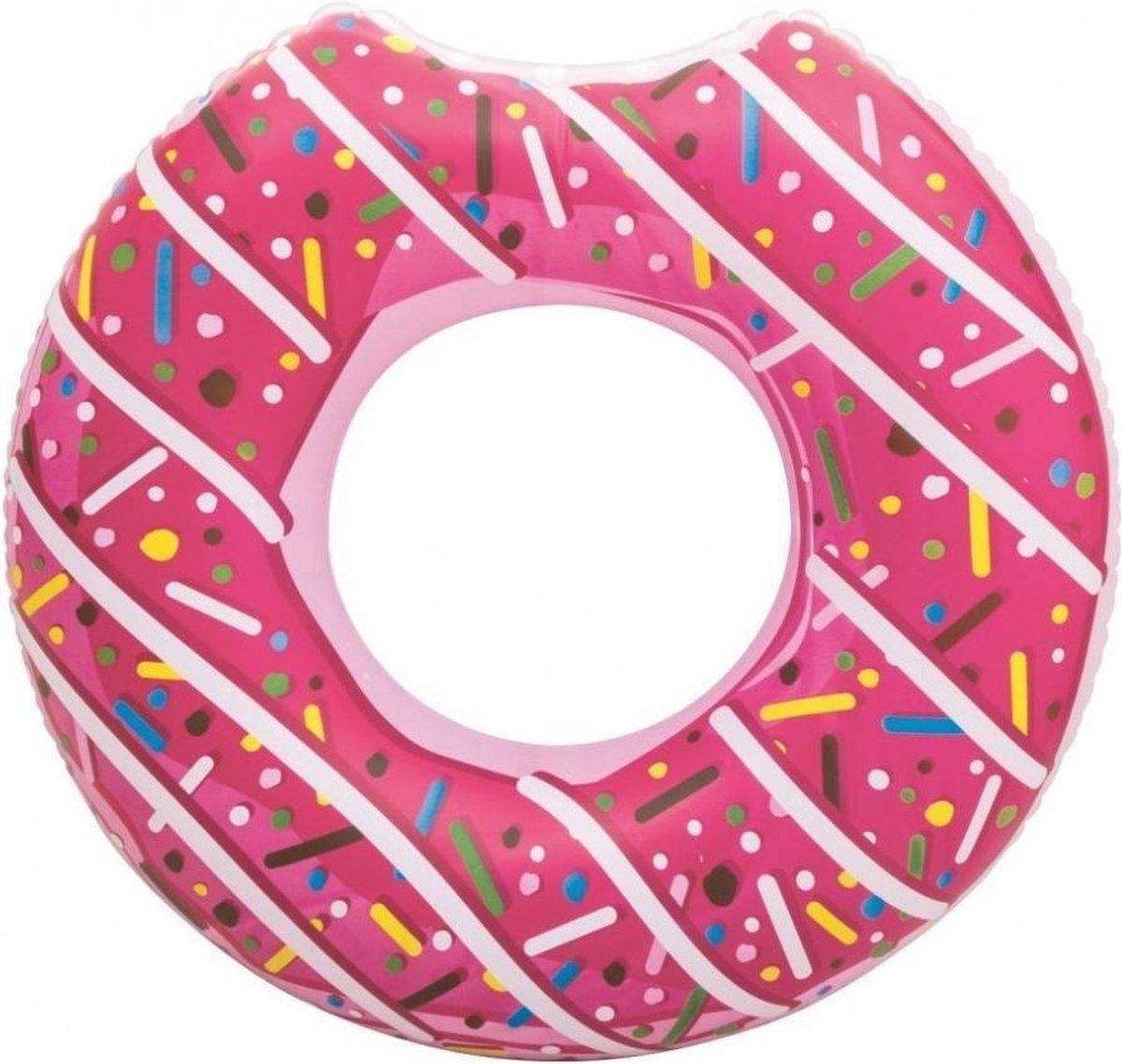 XXL Opblaasbare Donut Zwemband - 110 CM - Roze - Sterk PVC