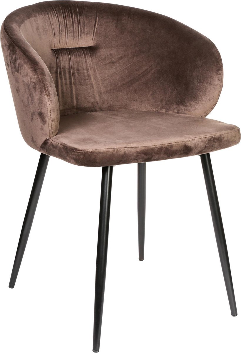 PTMD Eetkamerstoel Move Velvet Bruin 73 x 56 x 55