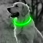 Groene LED Halsband voor honden XL / Groen verlichte halsband / Lichtgevende Halsband Hond / Led Halsband Hond - Oplaadbaar via USB / USB Halsband LED