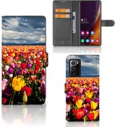 Telefoonhoesje met Tekst Samsung Galaxy Note20 Ultra Wallet Book Case Moederdag Cadeau Tulpen