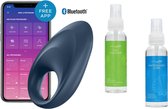 Satisfyer- Mighty One Cockring App Controlled Combinatie Pleasure Glide Glijmiddel & Toy Cleaner