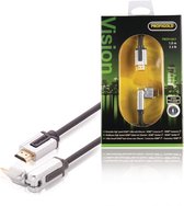 Profigold Prov1801 Roteerbare High Speed Hdmi-kabel met Ethernet Hdmi-connector - Hdmi-connector 1,00 M Zwart