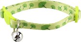 Kattenhalsband met belletje - geel/groen  - Cat Collar - 20-30 cm