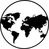 BALURO WORLD - wereldkaart - Wereld - metaal - rond - zwart - 68 cm