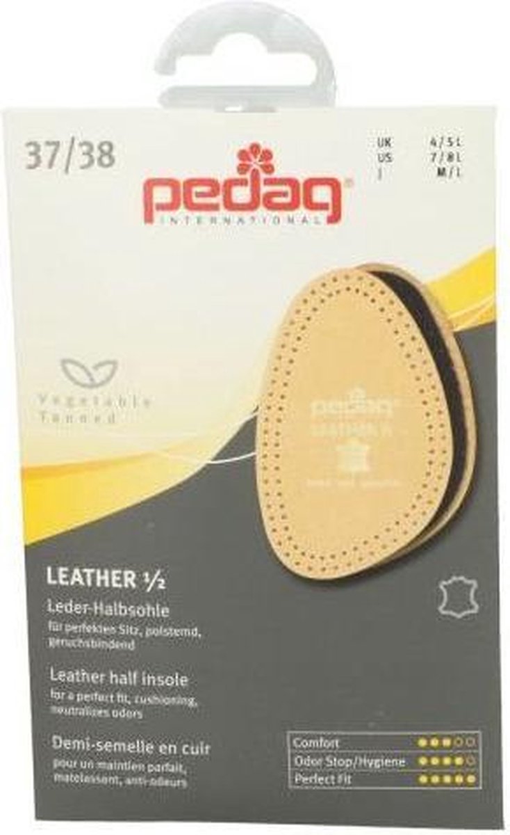 Pedag Leather 1/2 - Voorvoetzool van leer voor het opvullen van te ruime schoenen - 41/42