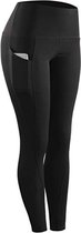 Joyord Sportlegging dames - maat 44 -XXL - High waist - Mobiel Opbergzakje - Fitness - Gym - Yoga - Hardloop - Vechtsport - Sport Legging Grijs