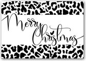 Kerstkaart Zwart-Wit 'Panter Print Merry Christmas' - 12 Stuks