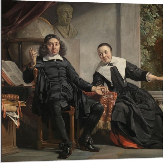 Dibond - Oude Meesters - A. Casteleyn en echtgenote M. van Bancken, Jan de Bray - 80x80cm Foto op Aluminium (Met Ophangsysteem)