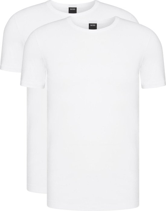 bol.com | 2-pack: Hugo Boss stretch T-shirts Slim Fit - O-hals - wit - Maat  S