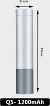 Zaklamp LED - USB Oplaadbaar - Zoom - zilverkleurig met grijs