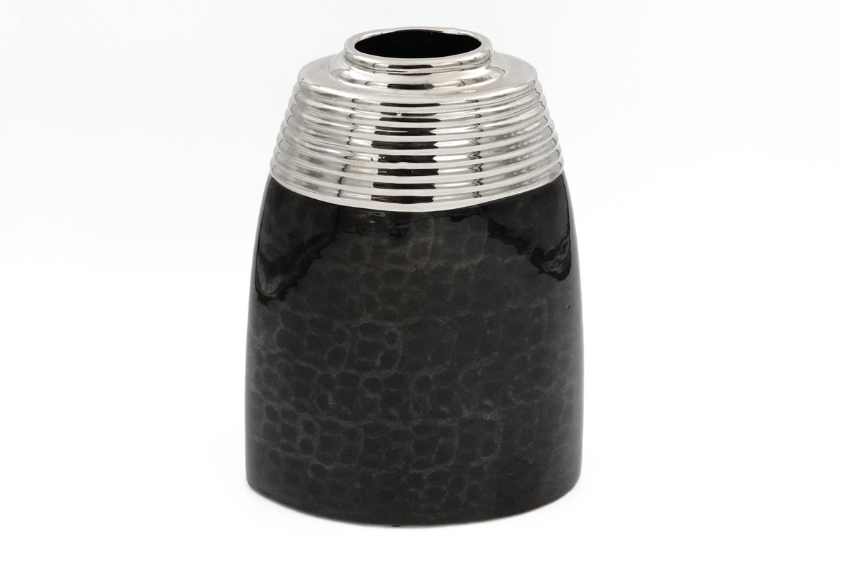 YILTEX Decoratie Vaas – Keramiek – Zwart - 30cm