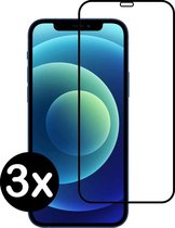 Screenprotector voor iPhone 12 Screenprotector Glas Tempered Glass Full Cover - 3 PACK