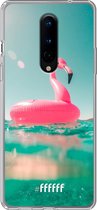 OnePlus 8 Hoesje Transparant TPU Case - Flamingo Floaty #ffffff