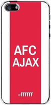 iPhone SE (2016) Hoesje Transparant TPU Case - AFC Ajax - met opdruk #ffffff
