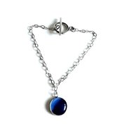 2 Love it Serenity Dark Blue - Bracelet - Tour de poignet 17-19 CM - Pierre naturelle - Métal - Lien d'ancrage - Bleu - Couleur argent