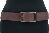 Donkere taupe heup riem 4.5 cm breed - Donker Taupe - Heupriem - Echt Leer - Taille: 110cm - Totale lengte riem: 125cm