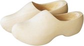 VV Houten Klomp Volwassen Maten Wit Geschuurd | Gevavi | Maat 27,5 cm