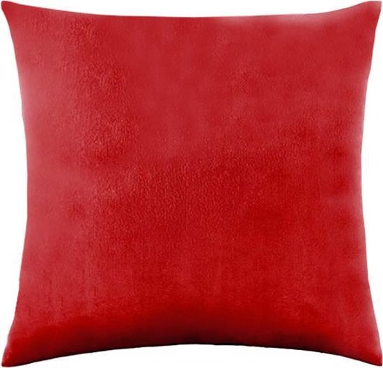 | Kussens | Velvet Kussenhoes Rood | 45 X 45 cm | met Rits