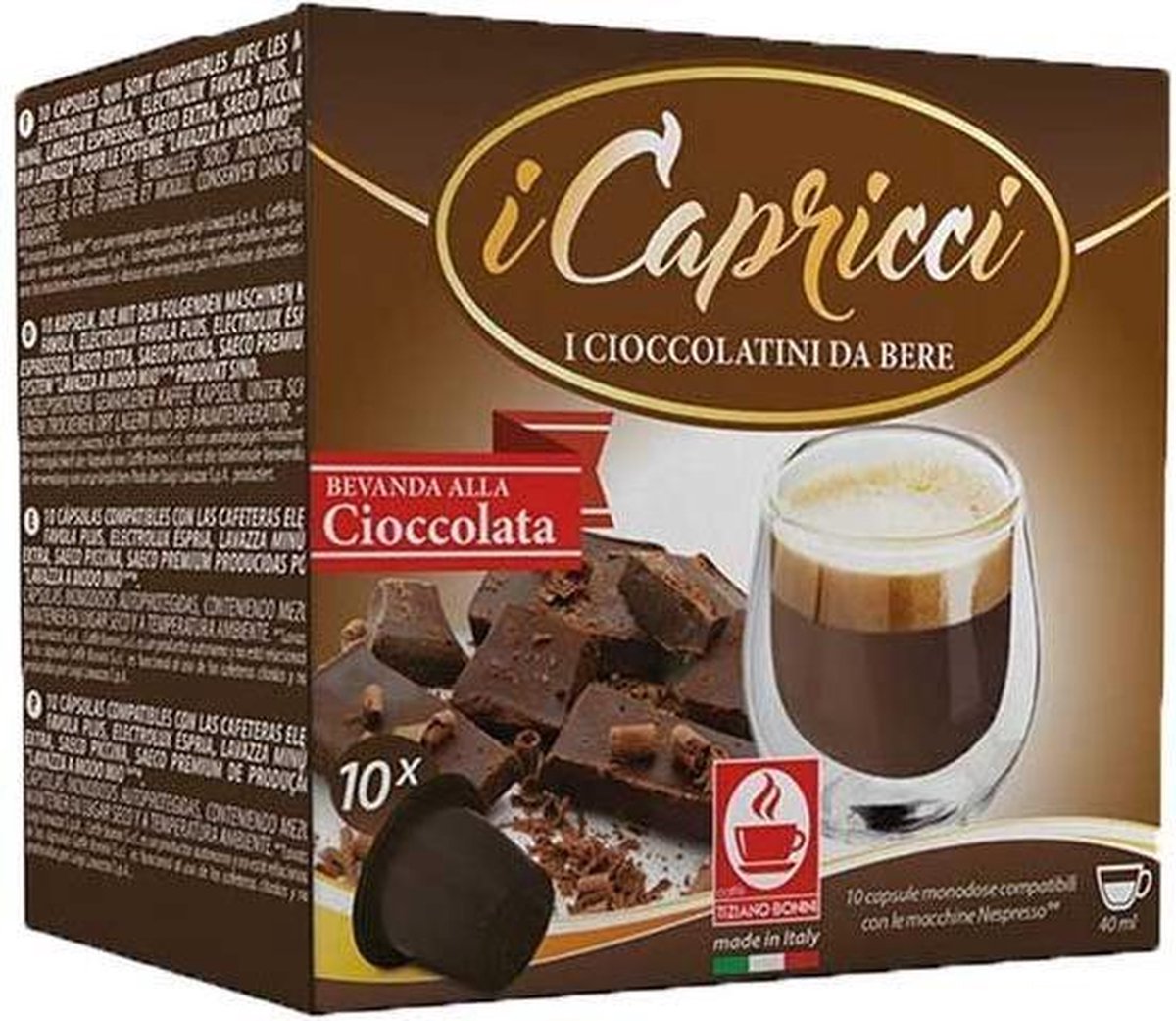 Bully meteoor vrek Caffè Bonini chocolade capsules - 10 stuks | bol.com