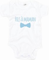 Rompertje Fils à Maman Wit/Blauw 3-6 mnd