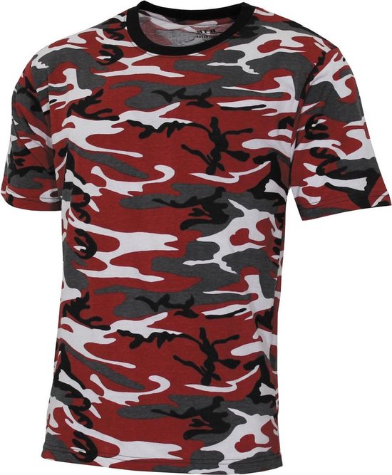 MFH - US T-shirt  -  "Streetstyle"  -  Rood camouflage  -  145 g/m²  - MAAT L