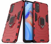 Oppo Reno 4 5G  Robuust Kickstand Shockproof Rood Cover Case Hoesje ABL