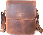 Hunters leren crossbodytas bruin