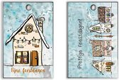 cadeaulabels kerst - Kerstcadeau naam label - kersthuisjes - kerstkado - kerstcadeau -20st