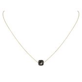 Collier goud vierkant onyx
