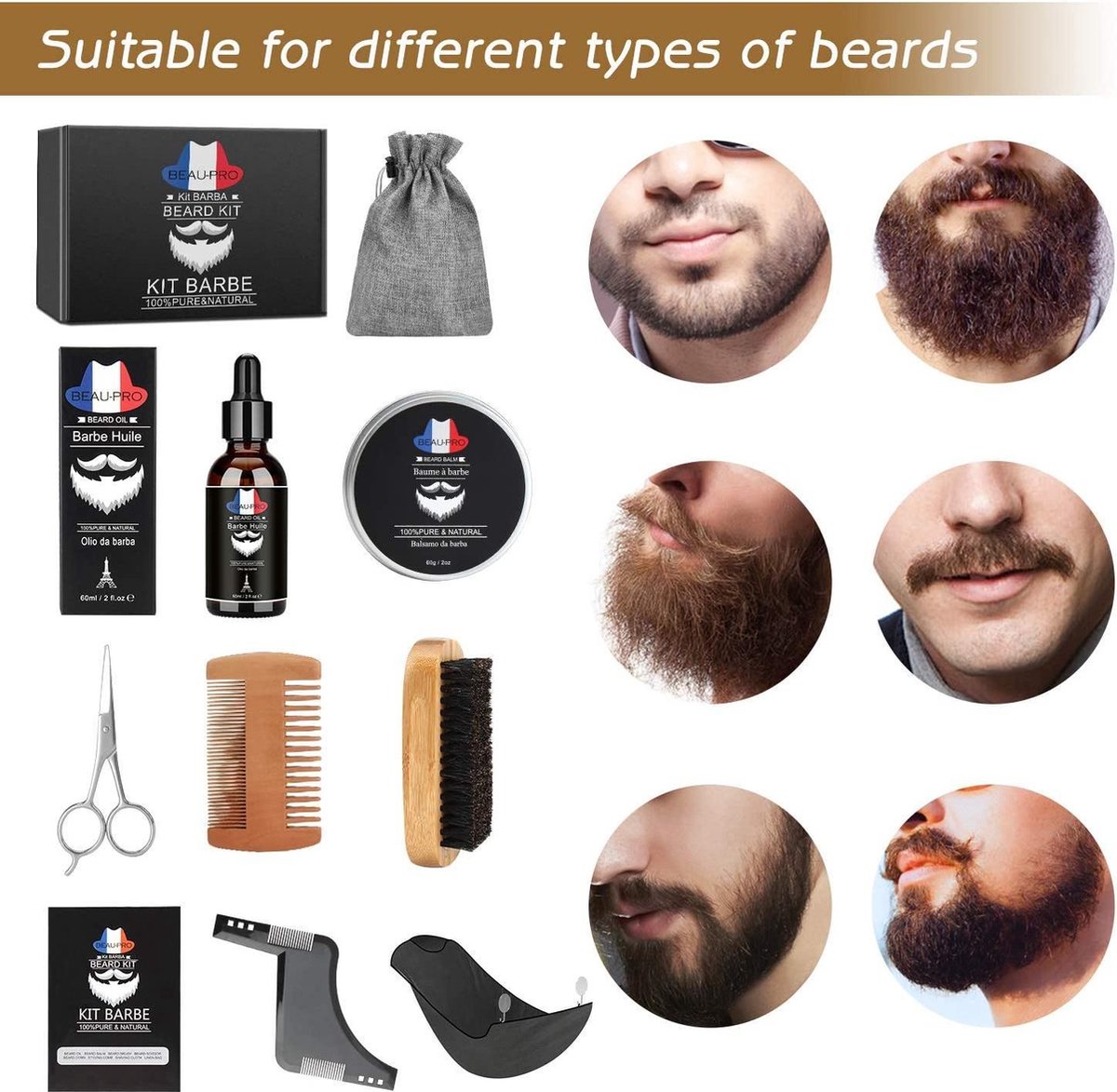 Set de coiffeur | Soin de la barbe | 9 en 1 | Soins du visage | Hommes |  bol.com