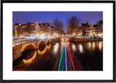 Poster Amsterdam Lichten - Large 50x70 - Keizersgracht - Grachten - Met ingebouwde passe partout