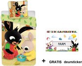 Bing dekbedovertrek 140x200cm | eenpersoons 100% katoen met GRATIS deur naamsticker