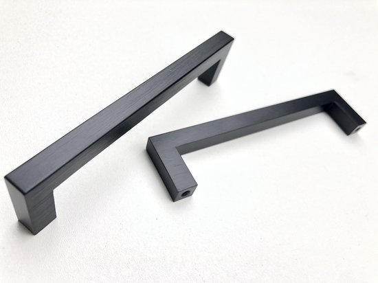 Mos subtiel bouwen Square mat zwart geschuurd 128 mm keukengreep - meubelgreep - kastgreep -  vierkant... | bol.com