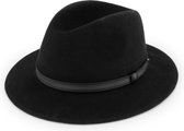 MGO Wood Country Western Hat - Wollen hoed met leren rand - Maat 58 - Zwart