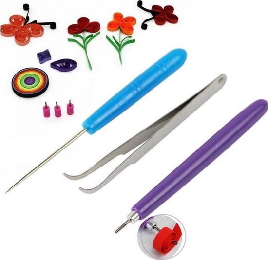 Foto: Akyol quilling gereedschap 3 stuks tools voor filigraanpapier naald pincet rolpen hobby precisie